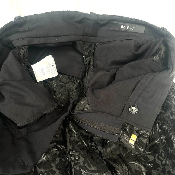 GUCCI Jacquard Hight waist Black Pant IT38 US4 - Picture 3 of 14